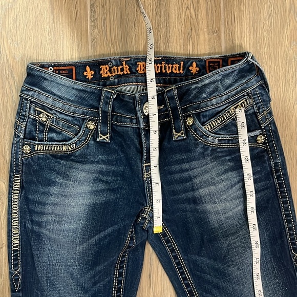 Vintage Rock Revival Jeans Women’s Size 25 Gwen Boot Distressed Buckle Y2K Blue - Picture 12 of 16